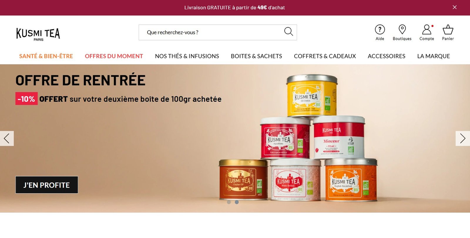 Kusmi Tea marques selon rezoactif.com